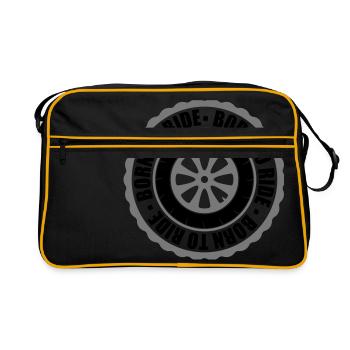 circle rim tire born to ride round stamp wheel m - Retro Bag - black/gold - Front