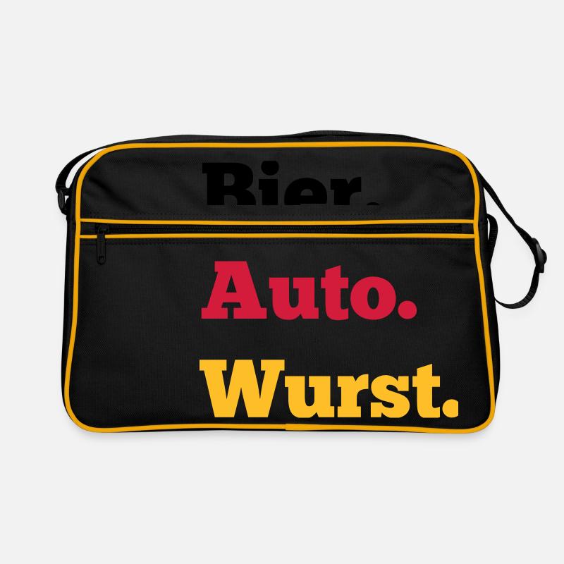 Bier Auto Wurst Retro Tasche