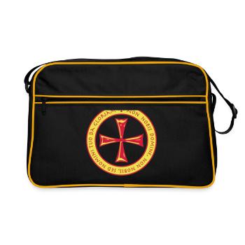 Non Nobis Domine Croix de Templar disant 2c latine - Sac Retro - noir/or - Devant