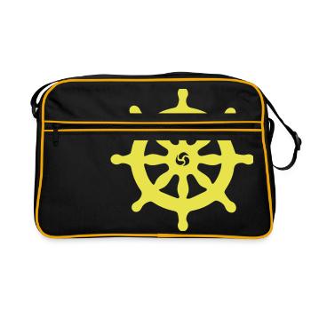 SHIP STEERING WHEEL - Sac Retro - noir/or - Devant