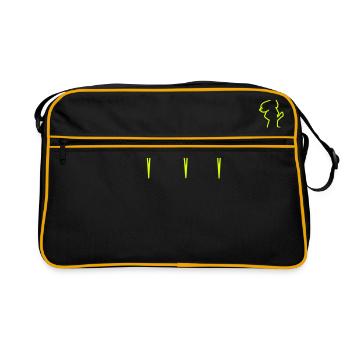 Female runner in heartbeat line - Retro Bag - black/gold - Front