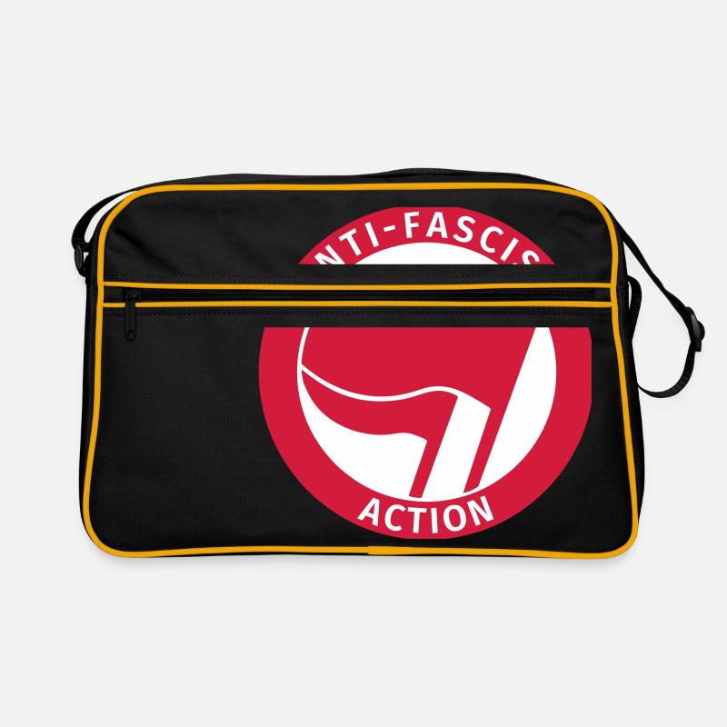 Anti-Fascist Action - Retro Tasche - Schwarz/Gold