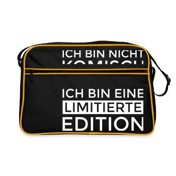 Ich bin eine limitierte Edition! - Retro Tasche - Schwarz/Gold - Vorne