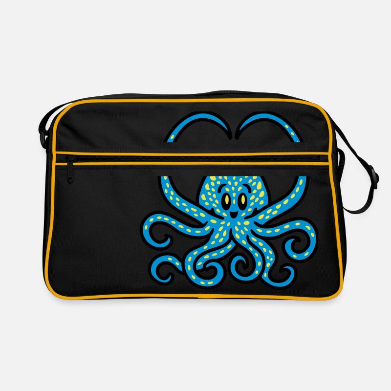 Tintenfisch Herz 3 Retro Tasche