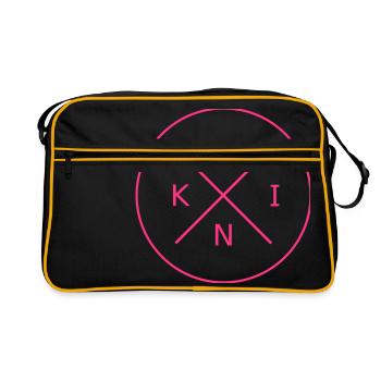 pink word circle - Retro Bag - black/gold - Front