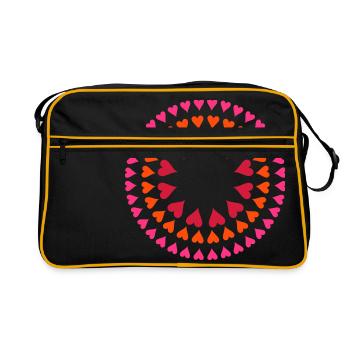Heart - Mandala - Retro Bag - black/gold - Front