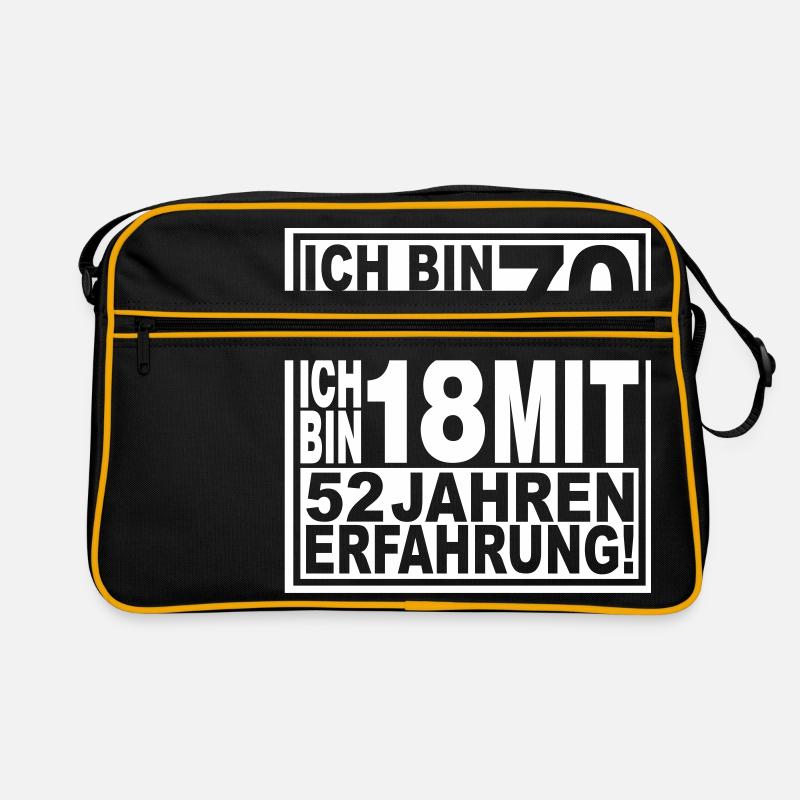 Ich bin nicht 70 ich bin 18 mit 52 Jahren - Retro Tasche - Schwarz/Gold