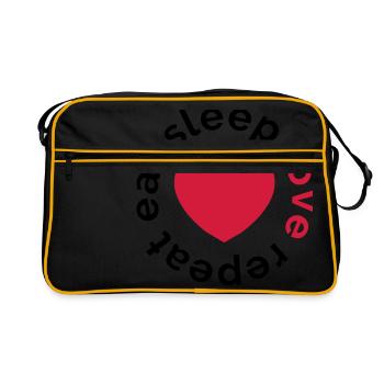 manger sommeil amour répéter - Sac Retro - noir/or - Devant