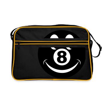 8 ball smiley vecto - Retro Bag - black/gold - Front