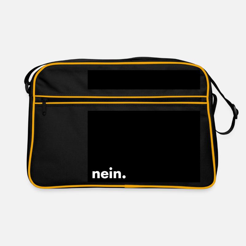 nein. - Retro Tasche - Schwarz/Gold