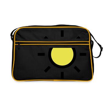 Icône de soleil icône soleil ensoleillé - Sac Retro - noir/or - Devant