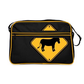 Remarque danger signe avertissement attention précaution ese - Sac Retro - noir/or - Devant