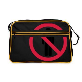 signe interdit de la haine détestent les gens - Sac Retro - noir/or - Devant
