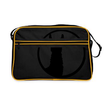 bouton noir logo rond cercle silhouette contour l - Sac Retro - noir/or - Devant