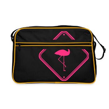 mise en garde mise en garde mise en garde mise en garde bouclier danger fla - Sac Retro - noir/or - Devant