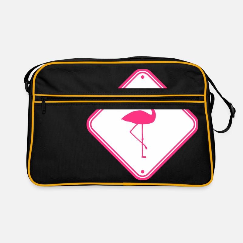 warning note caution caution shield danger fla Retro Bag