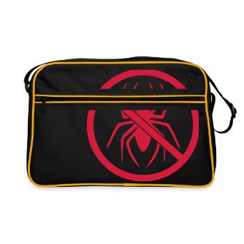 shield forbidden zone no spider logo design disgust - Retro Bag - black/gold - Front