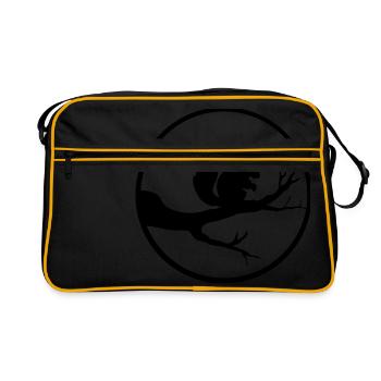 round moon circle night shadow branch black eichhoe - Retro Bag - black/gold - Front