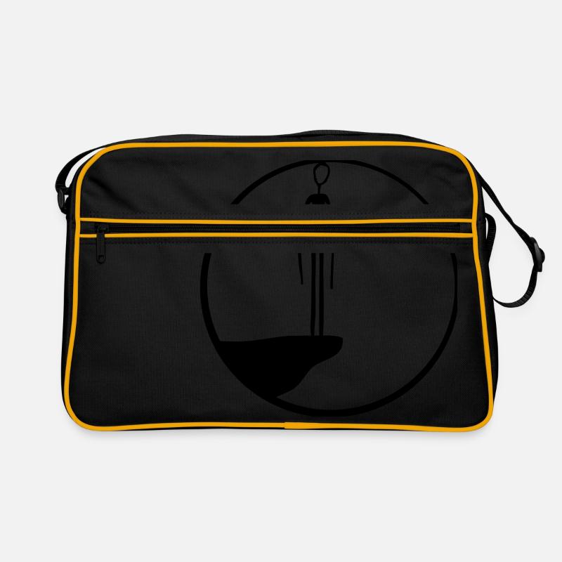 round cliff moon circle night black alien man Retro Bag