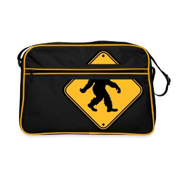Bouclier note danger mise en garde zone de mise en garde warnun - Sac Retro - noir/or - Devant
