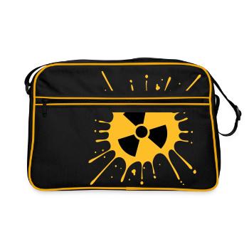 symbole atomique avertissement radioactif note d'avertissement - Sac Retro - noir/or - Devant