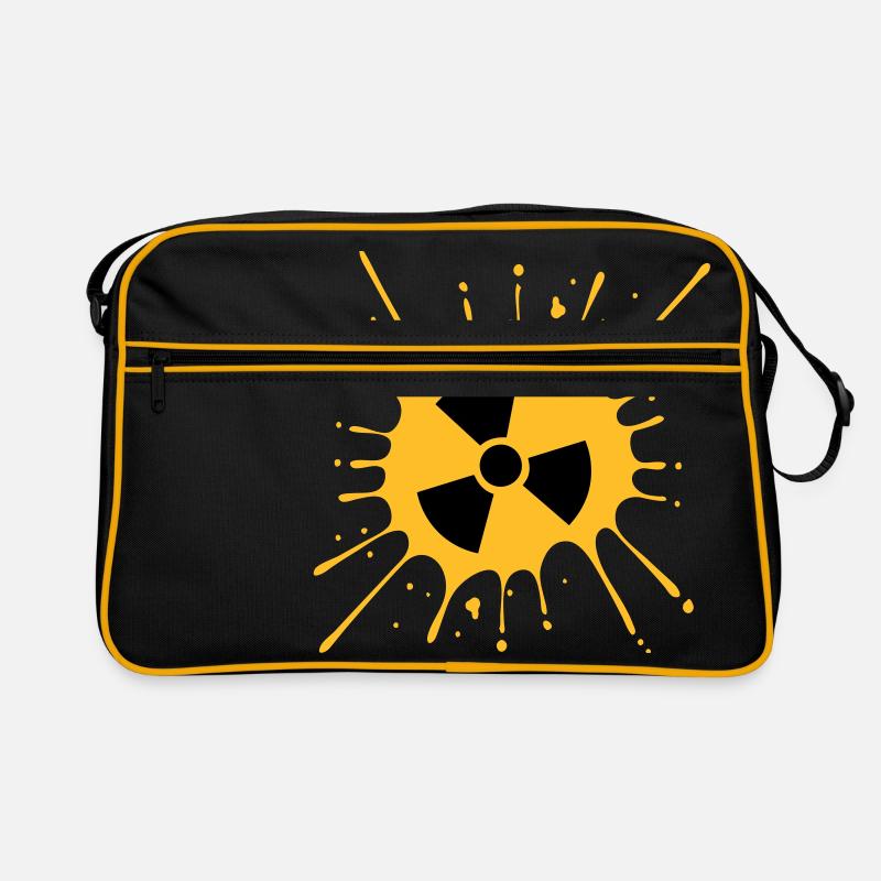 atomic symbol radioactive warning caution note Retro Bag