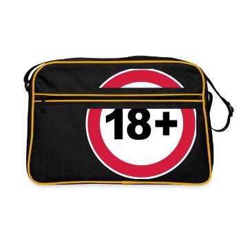 18 + / 18/18 / Dix-huit / Anniversaire / 3c - Sac Retro - noir/or - Devant