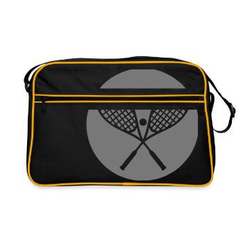 raquette squash balle logo - Sac Retro - noir/or - Devant