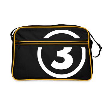 Nummer drei - Retro Tasche - Schwarz/Gold - Vorne