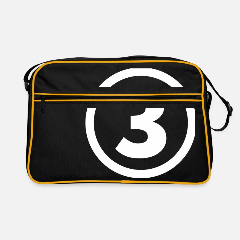 Nummer drei - Retro Tasche - Schwarz/Gold