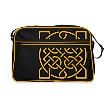 Knot pattern Motif de noeud - Sac Retro - noir/or - Devant