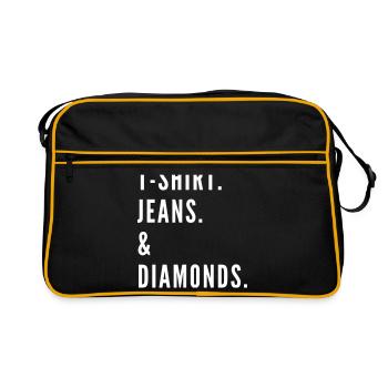 The Fashion Tee - T-Shirt & diamonds black - Retro Bag - black/gold - Front