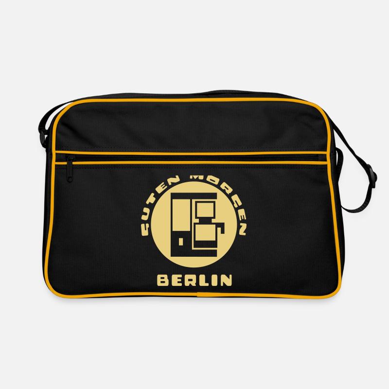 Berlin Guten Morgen Kaffeetasse - Retro Tasche - Schwarz/Gold