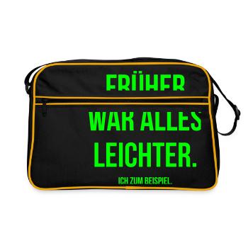 Früher Beispiel - Retro Tasche - Schwarz/Gold - Vorne