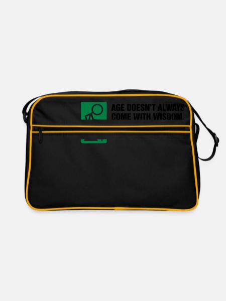 Avec l âge vient la plupart du temps seul l' - Sac Retro - noir/or - Devant