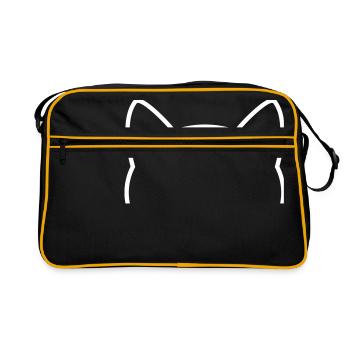 Contour d'icône de chat - Sac Retro - noir/or - Devant