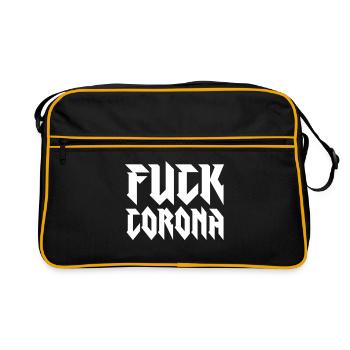 136 Fuck Corona Virus Coronavirus - Retro Bag - black/gold - Front
