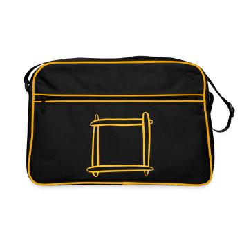 Decorative frame / picture frame. Template. - Retro Bag - black/gold - Front