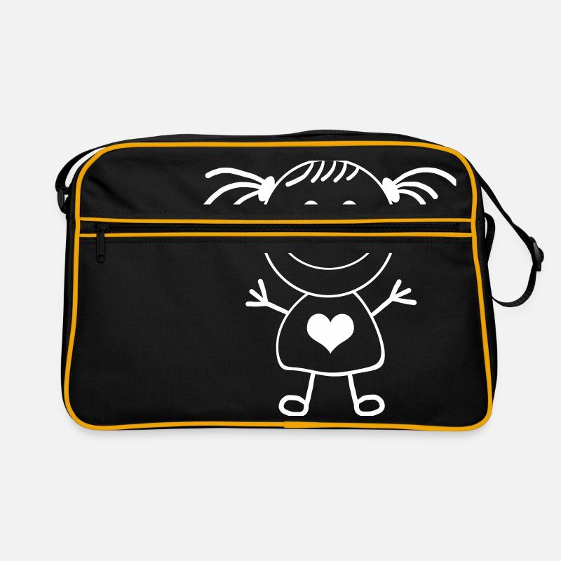 Mädchen Strichmännchen Retro Tasche