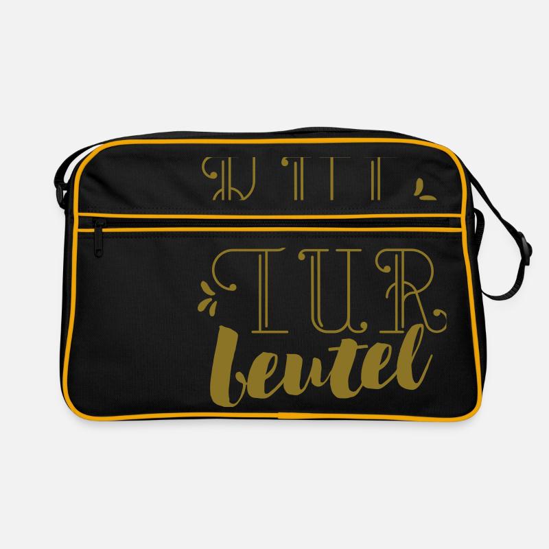 Kulturbeutel - Retro Tasche - Schwarz/Gold