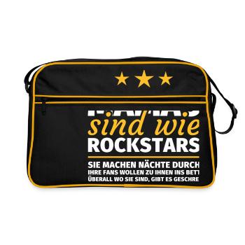 Mamas sind wie Rockstars - Retro Tasche - Schwarz/Gold - Vorne