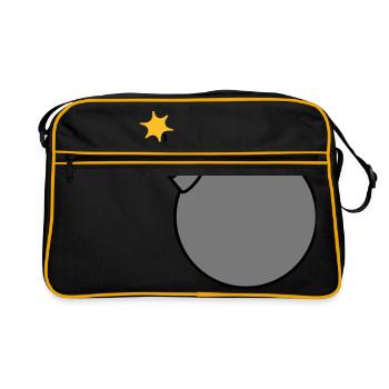 brûlé boule ronde sphère cercle texte b - Sac Retro - noir/or - Devant