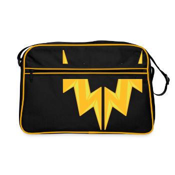 2 éclair électrique signe de danger symbole de l'éclair ka - Sac Retro - noir/or - Devant