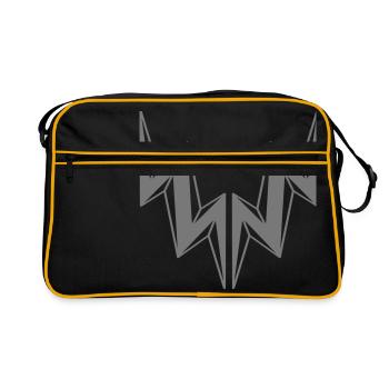 2 éclair électrique signe de danger symbole de l'éclair ka - Sac Retro - noir/or - Devant