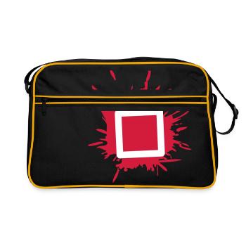 square drop X triangle icons controller game - Retro Bag - black/gold - Front