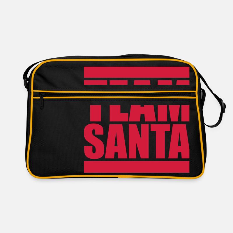 crew team freunde frohe christmas weihnachtsmann n - Retro Tasche - Schwarz/Gold