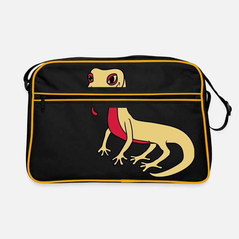 eidechse echse gecko schlange reptil blindschleich Retro Tasche