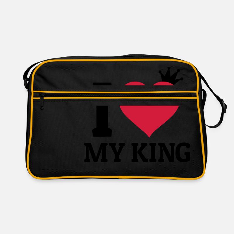 I love my King - Retro Tasche - Schwarz/Gold