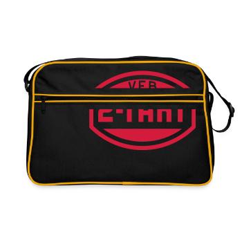 VEB 2-Takt Logo (1c) - Retro Tasche - Schwarz/Gold - Vorne