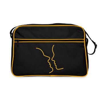 Kiss silhouette - Retro Bag - black/gold - Front